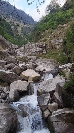Mountain streams and waterfalls documented near Haini, India