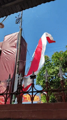 Morning routine and flag display in Bondowoso, Indonesia