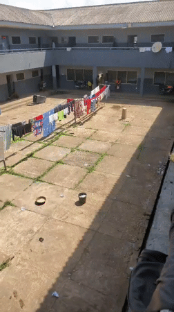 Inside a communal housing complex in Makurdi, Nigeria