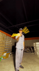 Nunchaku practice in a Karaganda warehouse, caught from multiple angles