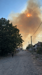 Active fire sends smoke over rural village in Bulgaria