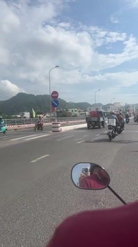 Routine street traffic observed in Nha Trang, Vietnam