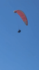 Paragliders soar over the Montenegrin coast near Boreti