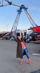 Woman explores horror-themed amusement park in Riga, Latvia