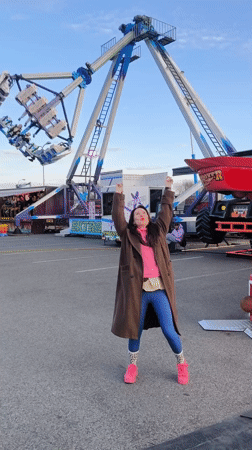 Woman explores horror-themed amusement park in Riga, Latvia