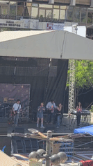 Rock band performs outdoor daytime concert in Blagoevgrad