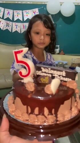 Fifth birthday party celebrated in Gelam, Indonesia