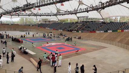 Martial arts competitions held at indoor velodrome arena