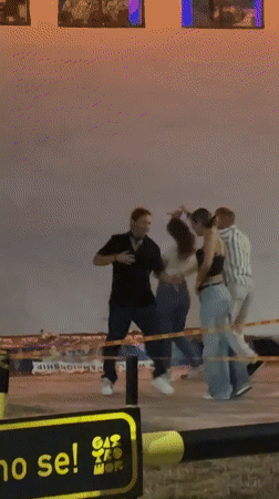 Nighttime outdoor dancing event captured in Belgrade