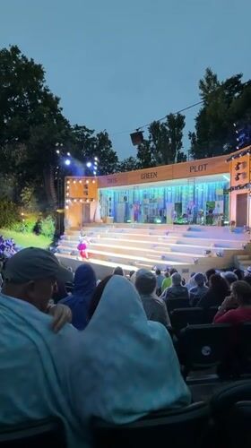 Outdoor Shakespeare-style theater night in London