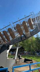 Carnival rides operate with passengers during midday hours