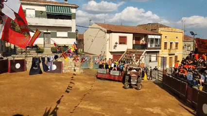 Bullfighting event fills the arena in Sobradillo, Spain