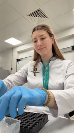 Lab technician conducts routine testing procedures in Moscow facility