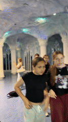 Visitors tour ice castle exhibit in Moscow