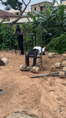 Outdoor strength training on homemade gear in Jos, Nigeria