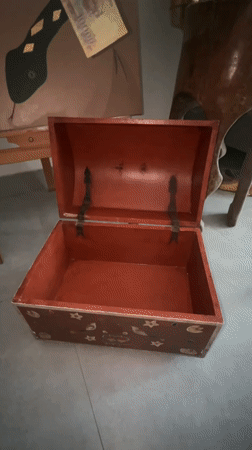 Money collected in decorative chest in North Kuta