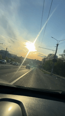 Evening traffic captured on video in Cheboksary during sunset