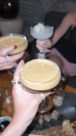 Late night cocktails shared at Zicatela beachside restaurant
