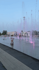 Evening fountain play draws families to Izhevsk opera plaza