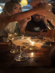 Social gathering with cocktails at Kuta Selatan establishment