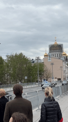 Ordinary Moscow street life captured during midday activity