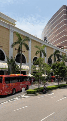 Morning scenes captured around Macau's casino district hotels