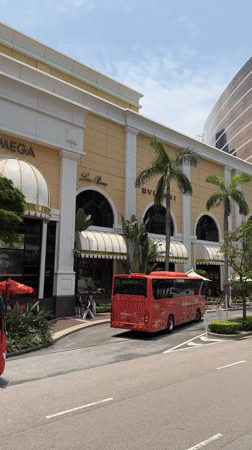 Morning scenes captured around Macau's casino district hotels