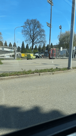 Vehicle captures street footage near Umwelt Arena in Zurich