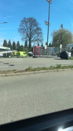 Vehicle captures street footage near Umwelt Arena in Zurich