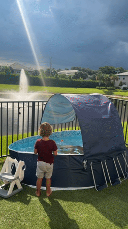 Summer evening hangout — pools, snacks, and selfies in Lauderdale Lakes