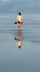 Evening beach scenes captured in Kuta Selatan, Indonesia