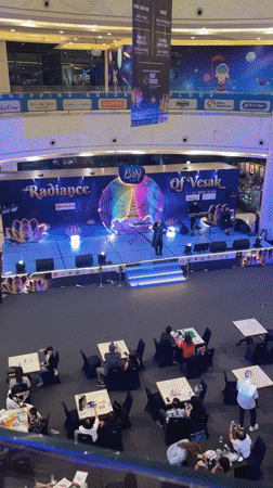 Musical duo performs at Jakarta mall during Vesak celebration