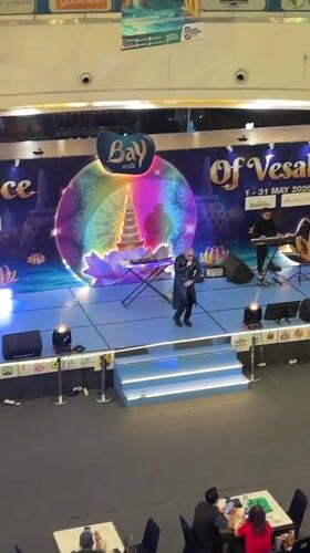Musical duo performs at Jakarta mall during Vesak celebration