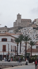 Overcast afternoon captured at Ibiza's marina and historic town center