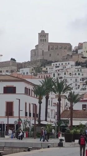 Overcast afternoon captured at Ibiza's marina and historic town center