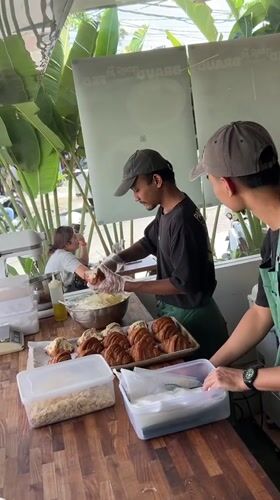 Early morning bakery operations and cafe scene in North Kuta