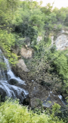 Waterfall filmed in green forest near Letnitsa, Bulgaria