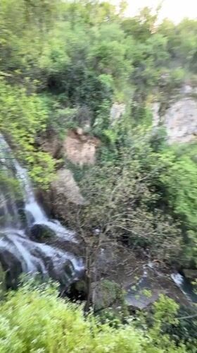 Waterfall filmed in green forest near Letnitsa, Bulgaria