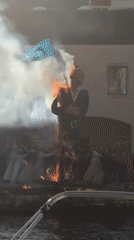 Carnival parade and effigy burning celebration in Kotor Montenegro