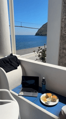 Tranquil spring morning documented on Lipari's Mediterranean coast