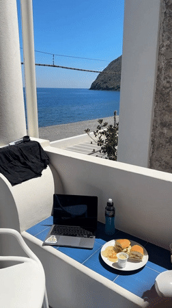 Tranquil spring morning documented on Lipari's Mediterranean coast