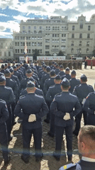 Military ceremony held in Tbilisi square, witnessed by civilians