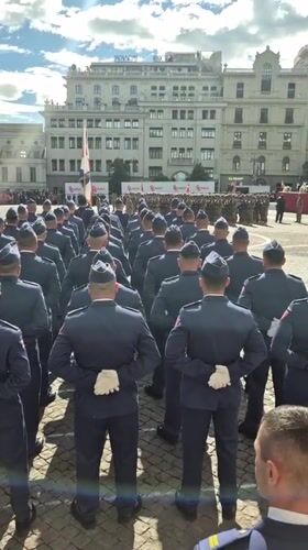 Military ceremony held in Tbilisi square, witnessed by civilians