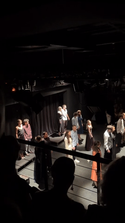 Evening theatre performance concludes at Vuk Theatre in Belgrade