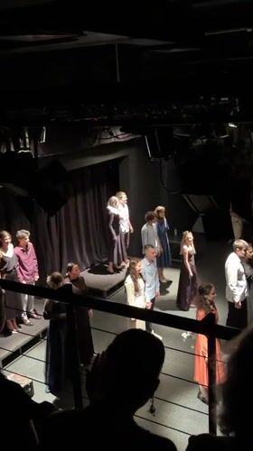 Evening theatre performance concludes at Vuk Theatre in Belgrade