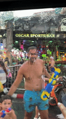 Water gun festivities observed on Patong streets in Thailand