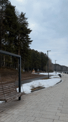 Mother and child enjoy early morning playground visit in Russia
