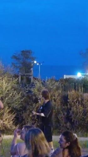 Acoustic guitar session at dusk in Barcelona