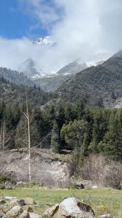 Spring mountain views documented in Kashka Suu, Kyrgyzstan