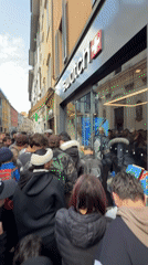 Long queue forms outside Swatch store in Bergamo